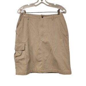 Woolrich Skirt Corduroy Size 10 Beige Knee Length‎ Side Cargo Pocket
